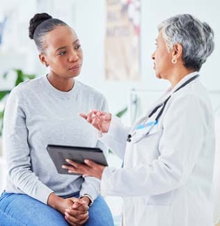 Doctor explaining results to patient