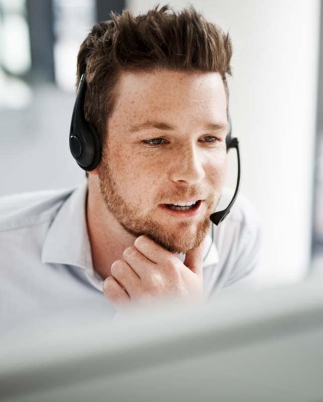 Man working in a call center