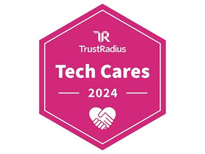 2024 TrustRadius Tech Cares Award logo