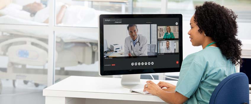 Medical staff in video conference