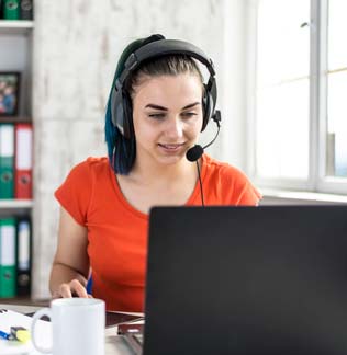 Female Contact Center Agent