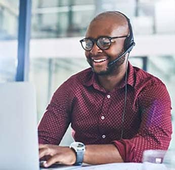 African American male call center agent