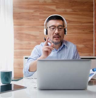 Remote worker on a laptop