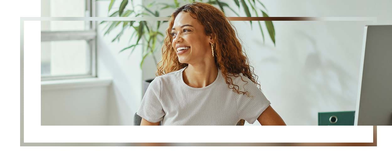 Smiling businesswoman in an office