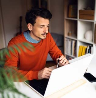 Man working on his laptop