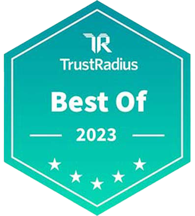 Insignia del premio de Trust Radius Best of 2023